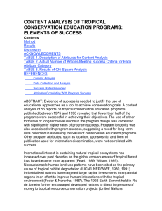 content analysis of tropical conservation education programs