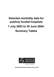 Summary tables - Ministry of Health