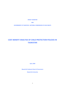 Cost-Benefit Analysis of Child Protection Policies in Tajikistan