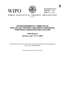 WIPO/GRTKF/IC/5/3: Consolidated Analysis of the Legal Protection