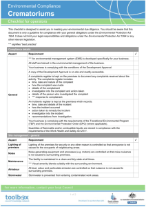 Operator self assessment checklist - Crematorium (Word