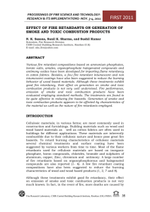 Effect of fire retardants on generation of smoke and toxic combustion