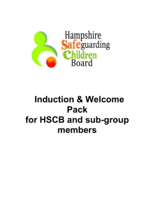 Hampshire Safeguarding Children Board Induction pack