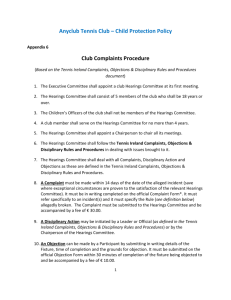 Appendix 6 - Club Complaints Procedure