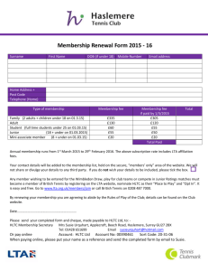 Membership renewal form 2015-16