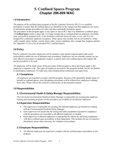 Appendix A. PLU Confined Spaces