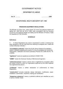 Pressure Equipment Regulations