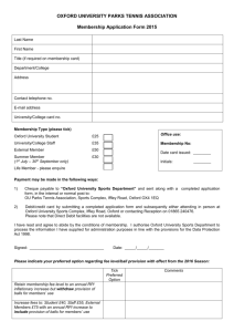 Tennis Membership Application Form 2015