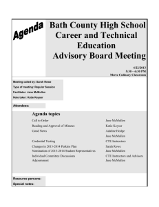 Bath County High School Career and Technical Education Advisory