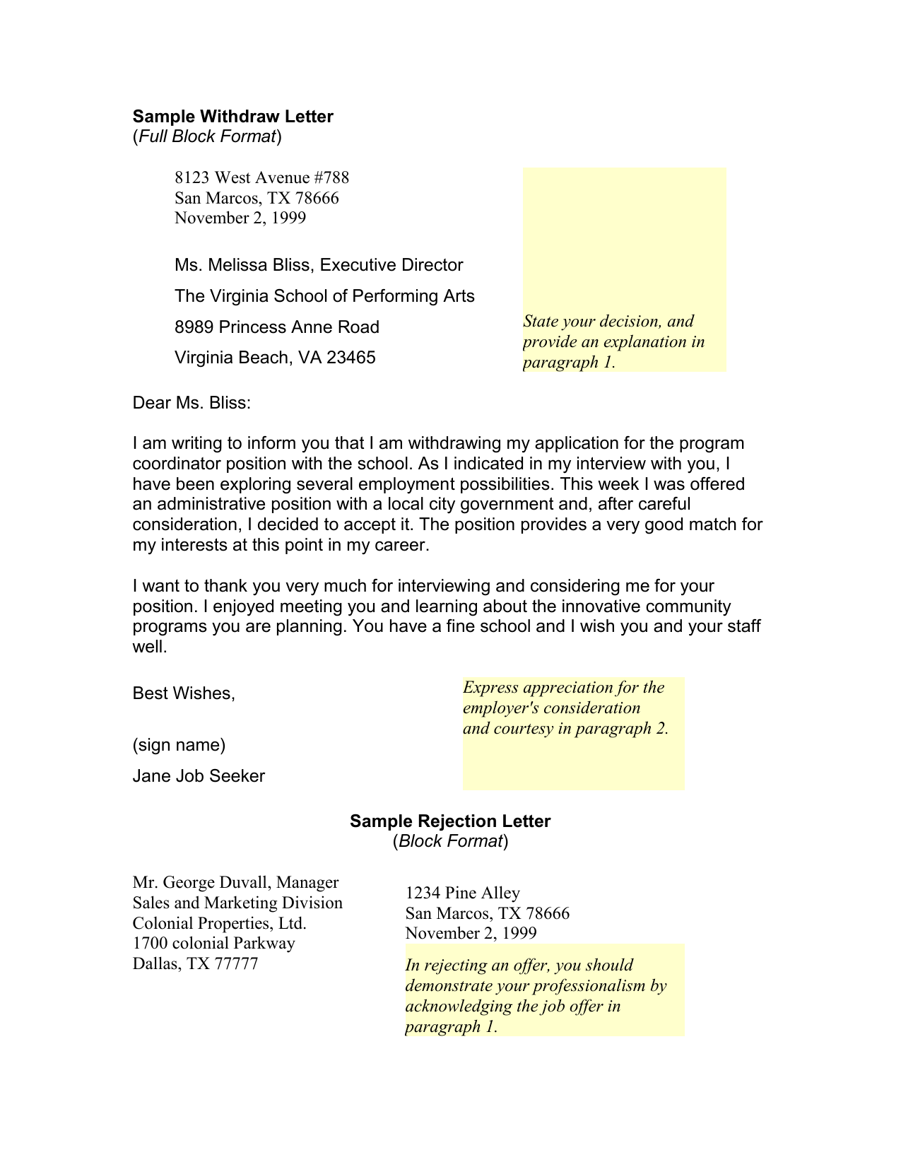 Job Offer Withdrawal Letter Employer from s3.studylib.net
