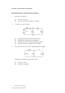 Electricity questions: Electrical sources and internal resistance (258
