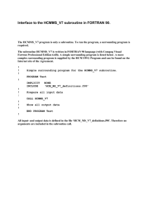 Interface to the HCMMS_V7 subroutine in FORTRAN 90