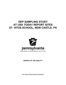 DEP Sampling Study at USA TODAY Report Sites