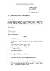 Agenda - Longford Municipal District Meeting
