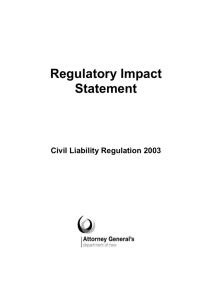 Civil Liability Regulation Regulatory Impact statement