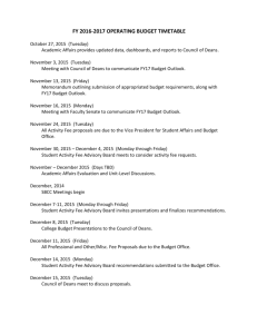 FY17 Budget Timetable - Idaho State University
