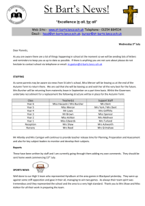 St Bart`s News - St Bartholomew`s CE Primary School