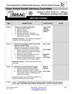 Agenda - Texas Department of State Health Services