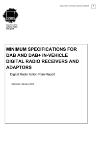 Minimum specifications for DAB and DAB+ In-Vehicle