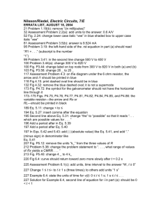 Nilsson/Riedel, Electric Circuits, 7/E ERRATA LIST, AUGUST 18