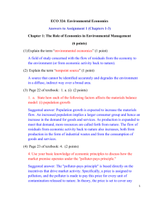 ECO 324: Environmental Economics Answers to Assignment 1 (C