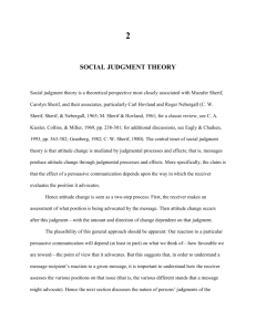 Social judgment theory reading