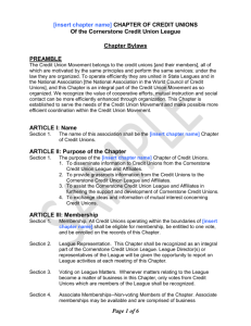 Chapter Bylaws Sample - Cornerstone Credit Union League