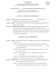 MODEL BYLAWS - The Wildlife Society