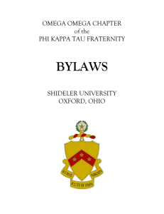 Sample Chapter Bylaws - Phi Kappa Tau Fraternity