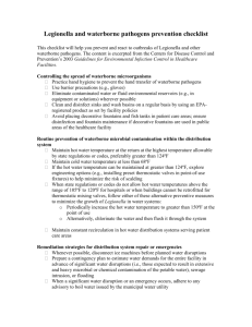 Legionella and waterborne pathogens checklist