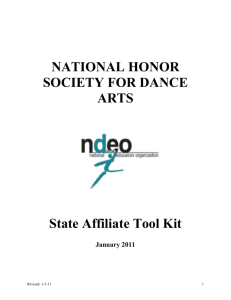 NATIONAL HONOR SOCIETY FOR DANCE ARTS