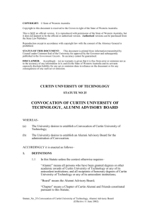 convocation of curtin university of technology, alumni advisory board