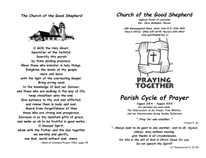 Parish Cycle of Prayer - Church of the Good Shepherd