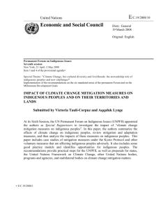 IMPACT OF CLIMATE CHANGE MITIGATION MEASURES ON