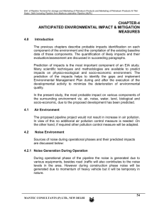 Summary of the mitigation measures during construction of
