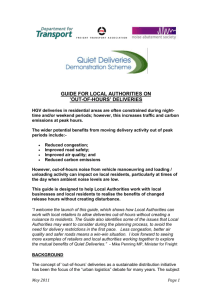 Quiet deliveries demonstration scheme: local authority field