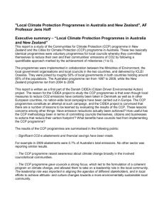 Local Climate Protection Programmes in Australia and New Zealand