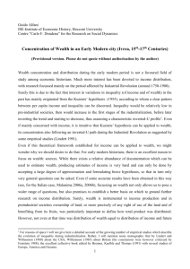 Concentration of Wealth and Population Dynamics in Early Modern