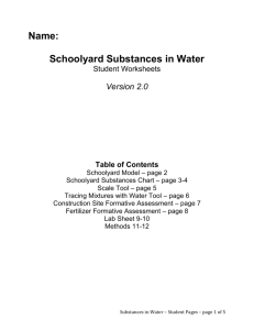 Schoolyard Substances in Water Student Pages