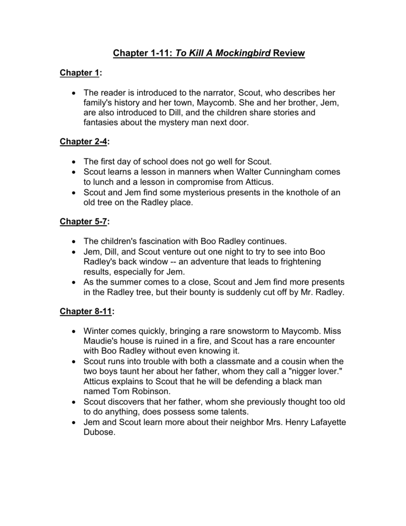 to kill a mocking bird quick notes