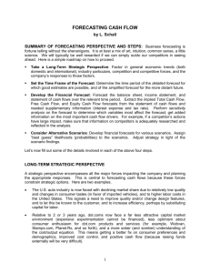 FORECASTING CASH FLOWS