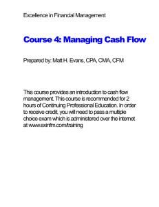 Managing Cash Flow - Excellence in Financial Management