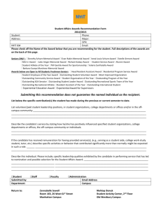 Student Affairs Awards Recommendation Form