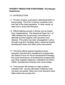 POVERTY REDUCTION STRATEGIES: The Kenyan