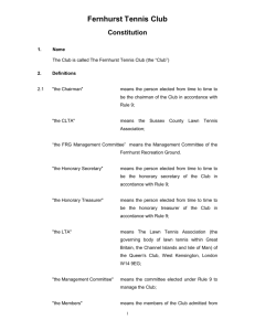 Fernhurst Tennis Club Constitution