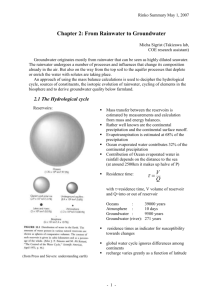 Chapter 2: From Rainwater to Groundwater