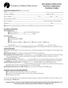 employee pledge forms - Foundation for Madison`s Public Schools