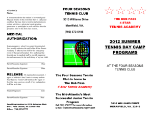 The 4 Star Tennis Program is a carefully