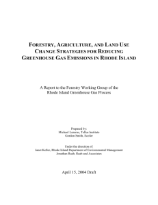 Rhode Island Forestry & Land Use - Rhode Island Greenhouse Gas