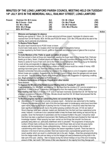 14th July - Long Lawford Parish Council